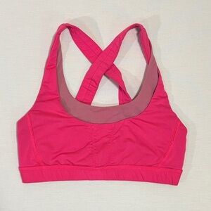 Lululemon Pink Cross Back Sports Bra Size 6 Medium Support